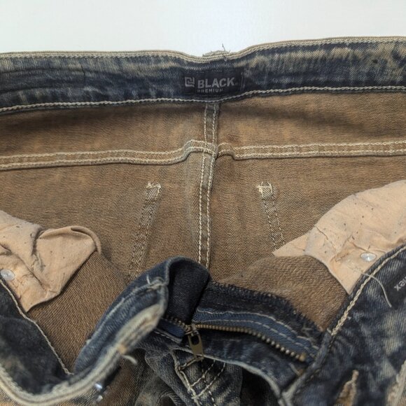 CJ Black Premium Size 34/32 Distressed Brown/Blue Skinny Flex - Picture 4 of 16